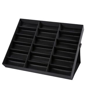 Black Multi-Compartment Glasses Display Organizer